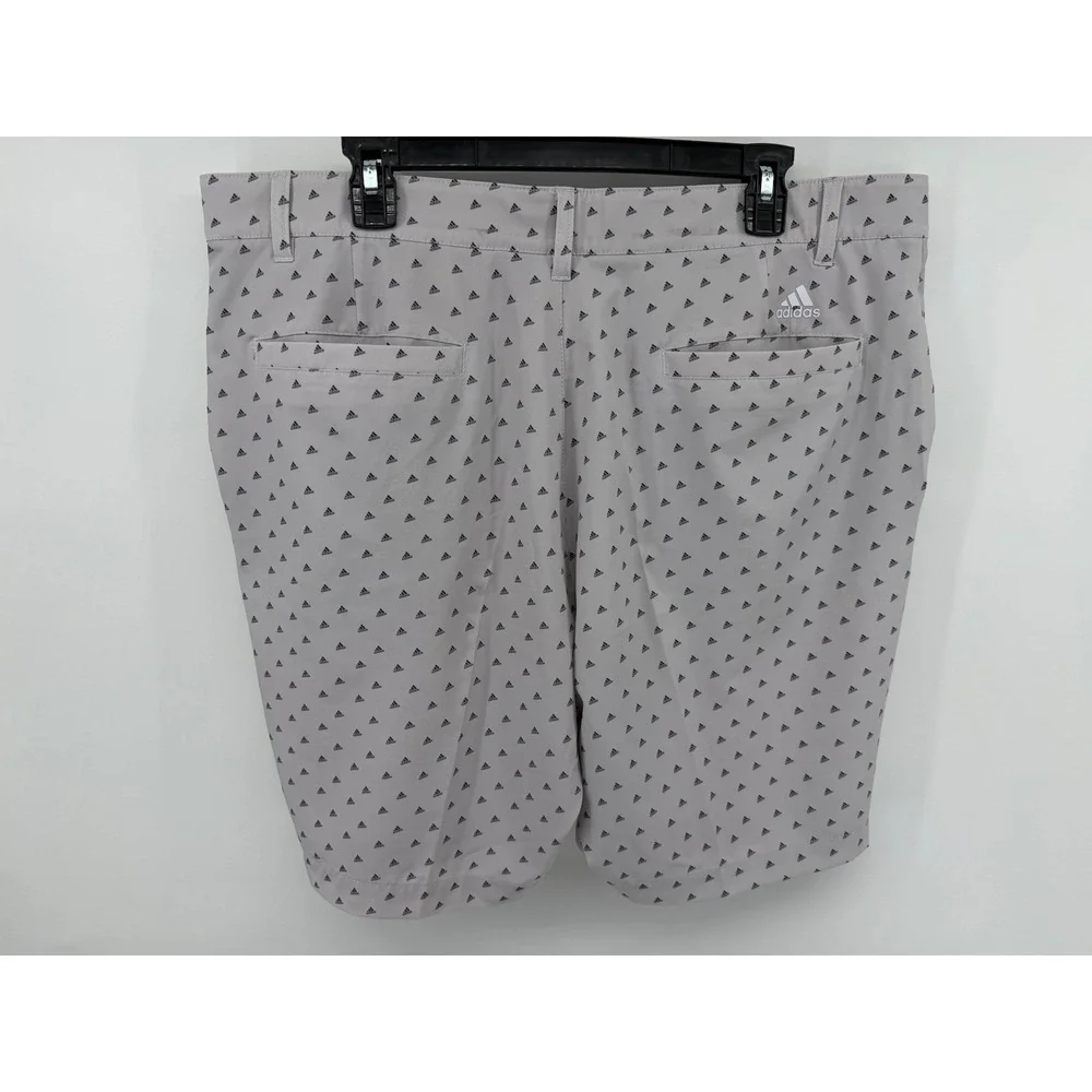 Adidas Golf Mens Grey All Over‎ Logo Print Performance Shorts Size 38